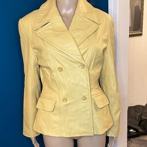 Together Yellow Leather Jacket Sz 8